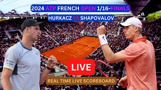 Hubert Hurkacz Vs Denis Shapovalov LIVE Score UPDATE Today Tennis 2024 ATP French Open 116Finals [upl. by Skinner623]