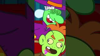 Wheels On The Bus With Monsters  Halloween Song shorts kidssong [upl. by Brok661]