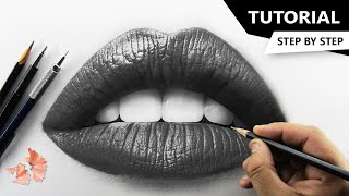 How to Draw Realistic LIPS  Tutorial for BEGINNERS [upl. by Eigriv]