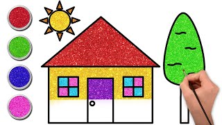 How to Draw A House Step By Step  घर का चित्र कैसे बनाये  Easy Drawing for Kids  Chiki Art Hindi [upl. by Orman365]