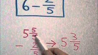 Subtracting a Fraction From a Whole Number [upl. by Sosanna36]