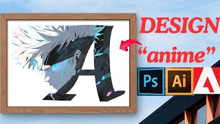 Design quotAquot in 3 Min  Adobe Photoshop  3D  Tutorial  Create Anime  Manipulation Image  CharquotAquot [upl. by Notnil]