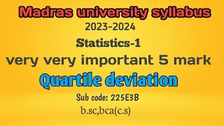 Quartile deviation problem in tamilstatisticsmeasures of dispersionbscbcaMadras University [upl. by Llemmart]