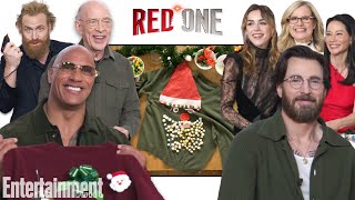 Chris Evans Dwayne Johnson amp the Cast of Red One Decorate Ugly Christmas Sweaters [upl. by Kathie]