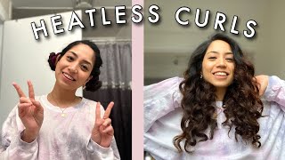 OVERNIGHT HEATLESS CURLS WITH A ROBE BELT I super easy and quick [upl. by Anitsuga]