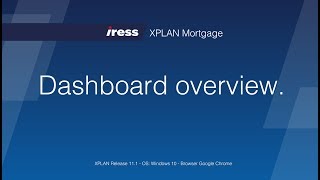 01 IRESS XPLAN Mortgage Dashboard Overview [upl. by Ative]