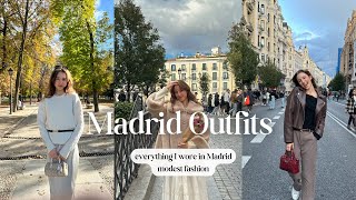 Everything I wore in Madrid  7 days full of outfits  modestfashion  cleangirl  ootw 💌🇪🇸 [upl. by Butler]