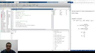 Introduction to Matlab in Arabic  18 Example on mfile and UDF  RedlichKwong equation of state [upl. by Irrek598]