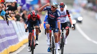 Mathieu van der Poel vs Tadej Pogacar In Epic Flanders Sprint Finish [upl. by Solitta648]