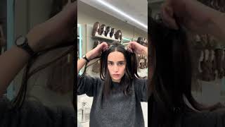 Halo Hair Extension Tutorial on my Short Hair hairextensions hair [upl. by Aisak]