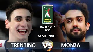 Semifinals Trentino vs Monza  Volleyball SuperLega Coppa Italia 2024 [upl. by Reprah]