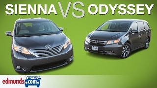 Honda Odyssey vs Toyota Sienna  Edmunds ARated Minivans Face Off [upl. by Jessika732]