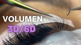 💜 Extensiones de pestañas Volumen Ruso 3D  6D ► Trabajo en CAPAS con abanicos PREARMADOS [upl. by Sahcnip704]