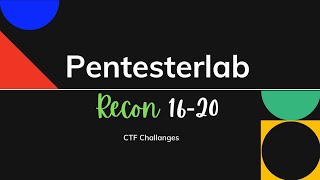 PentesterLab Recon Challanges From 1620  CTF [upl. by Notxarb]