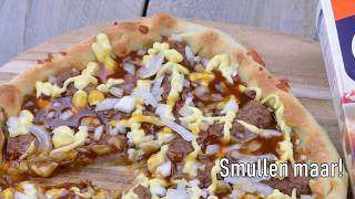 Airfryer Frikandel Speciaal Pizza [upl. by Hartmunn803]