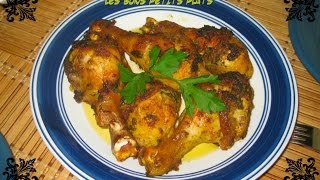 Cuisses de Poulet au four a la marocaine  دجاج في الفرن بالشرمولة المغربية  Rass el hanout [upl. by Maupin]