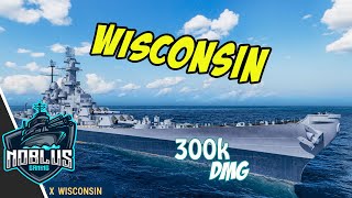 Wisconsin Cuirassé Américain  300k  World of Warships [upl. by Eanerb]