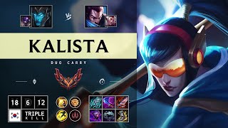 Kalista ADC vs Yasuo Triple Kill Godlike  KR Grandmaster Patch 1415 [upl. by Mersey262]