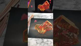 Wulfenite Pastel Pencil Painting mineralart art painting drawing minerals crystals artist [upl. by Mussman]