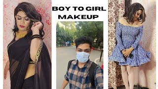 male to female makeup  crossdressers  boy to girl makeup transformation 🤗 [upl. by Odilo]