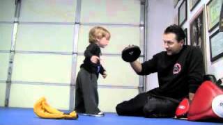 JORDAN LEE CARRILLO 17 months Muay Thai Kick [upl. by Hakilam]