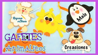 5 IDEAS DE GAFETES DE ANIMALITOS  REGRESO A CLASES DIY [upl. by Ahsyle147]