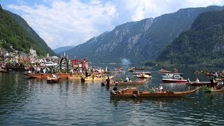 Seeprozession am Hallstättersee zu Fronleichnam in Hallstatt 2014 [upl. by Yenalem]