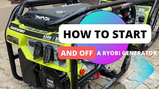 HOW TO START AND OFF RYOBI GENERATOR generator ryobi ryobiultrapower repair [upl. by Kcinemod121]