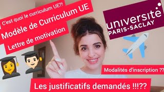 Comment postuler à lUniversité ParisSaclay Part 2 Curriculum UE Lettre de motivation [upl. by Viridi]