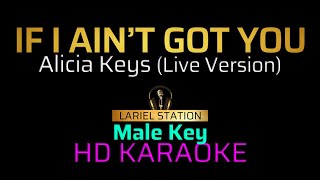 IF I AINT GOT YOU Alicia Keys Live Version  KARAOKE  Male Key [upl. by Anwat]