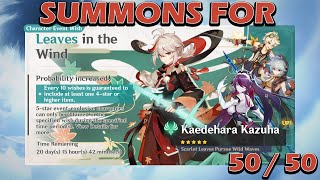 Summons for Kazuha Kaedehara 50  50 LETS GO Genshin Impact [upl. by Seymour729]