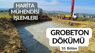 MÜSTAKİL EV GROBETON DÖKÜMÜ VE HARİTA MÜHENDİSİ İŞLEMLERİ müstakilev​ radyetemel​ inşaat beton [upl. by Yrot]