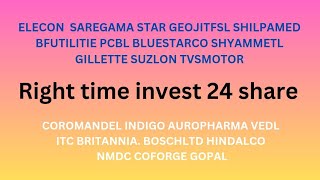 Right time invest 24 share ELECON SAREGAMA STAR GEOJITFSL SHILPAMED BFUTILITIE PCBL BLUESTARCO [upl. by Suu287]