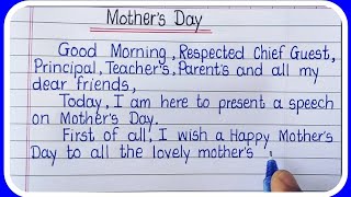 Speech on Mothers Day in EnglishMothers Day Speech writingMothers Day [upl. by Bogosian939]