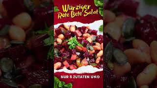 Rote Bete Salat mit Bohnen und Gewürzgurken würziges Rezept  lecker schnell und einfach [upl. by Ylram653]