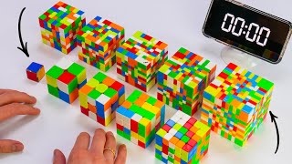 Rubiks Cube From 1x1 To 10x10 Speed Solving [upl. by Denoting]