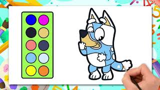 Learn how to draw and color Bluey [upl. by Anoid]