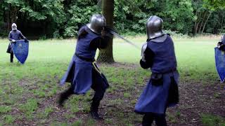 Stage combat with 14c Knights Bastard sword vs Arming sword [upl. by Acired]