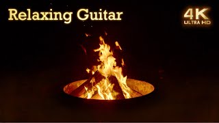 4K Campfire amp Relaxing Ambient Guitar Music [upl. by Noynek]