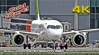 Airbus A220 300 Air Baltic YLABE Cold Start [upl. by Raquel]