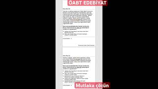 2024 KPSS ÖABT EDEBİYAT SORULARI VE CEVAPLARI öabt 2024 alan shorts kesfet matematik türkçe [upl. by Wait]