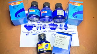 All Camel Camlin Royal Blue Ink Testing Trying And Review With Glass Dip Pen [upl. by Hildagard]