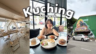 Last day in Kuching Sarawak 🇲🇾 travel vlog 4 finding cafes chiling around in Kuching [upl. by Luanni]