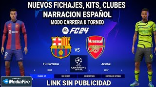 EL MEJOR FIFA 14 MOD FC 24 NUEVO MENU FICHAJES CLUBES KITS 2324 GRAFICOS HD ANDROID [upl. by Arihsan]