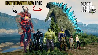 HOW TO DOWNLOAD GODZILLA and LAVA GOD MOD IN GTA 5 [upl. by Ellenehs224]