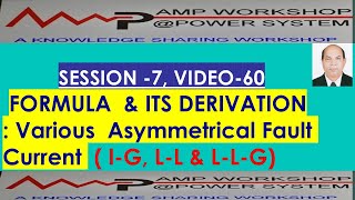 ASYMMETRICAL FAULT CURRENT FORMULA amp ITS DERIVATION FOR LG LL amp LLG FAULT [upl. by Nikal]