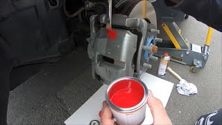 How to paint your brake caliper w brake caliper lacquer set Foliatec Racing Rosso Mazda CX5 DIY [upl. by Dam]