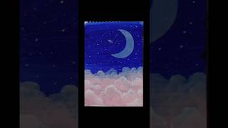 Easy night sky painting tutorial art acralic painting tutorial for beginners [upl. by Nattirb]