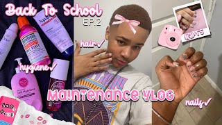 BACK TO SCHOOL EP 2🎀🧖🏽  Back To School MaintenancePrep VLOG Hair Nails Eyebrows Self Care [upl. by Meedan]