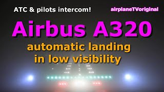 Airbus A320 pilots view ILS Approach CAT III LOWWVIE in bad weather [upl. by Kirrad870]